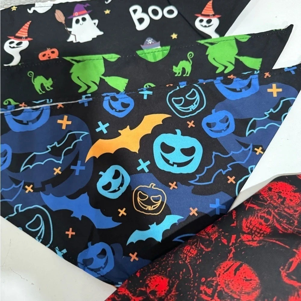 SANWUTA Halloween Dog triangle Bandanas set of 10 Halloween print size XL